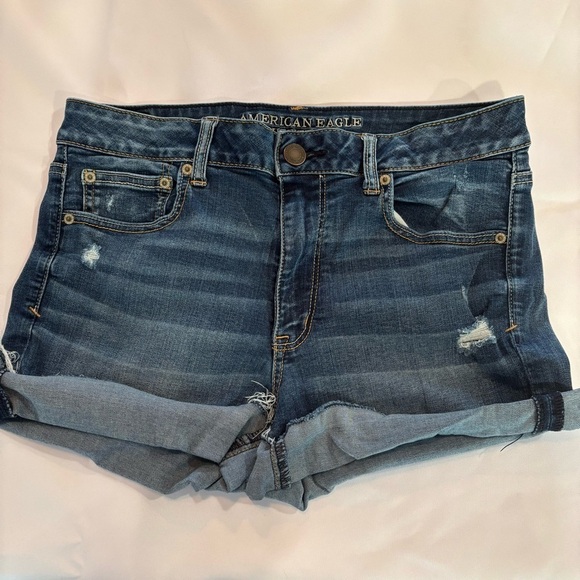 American Eagle High Rise Short Super Super Stretch Distressed size 14 - Picture 1 of 6